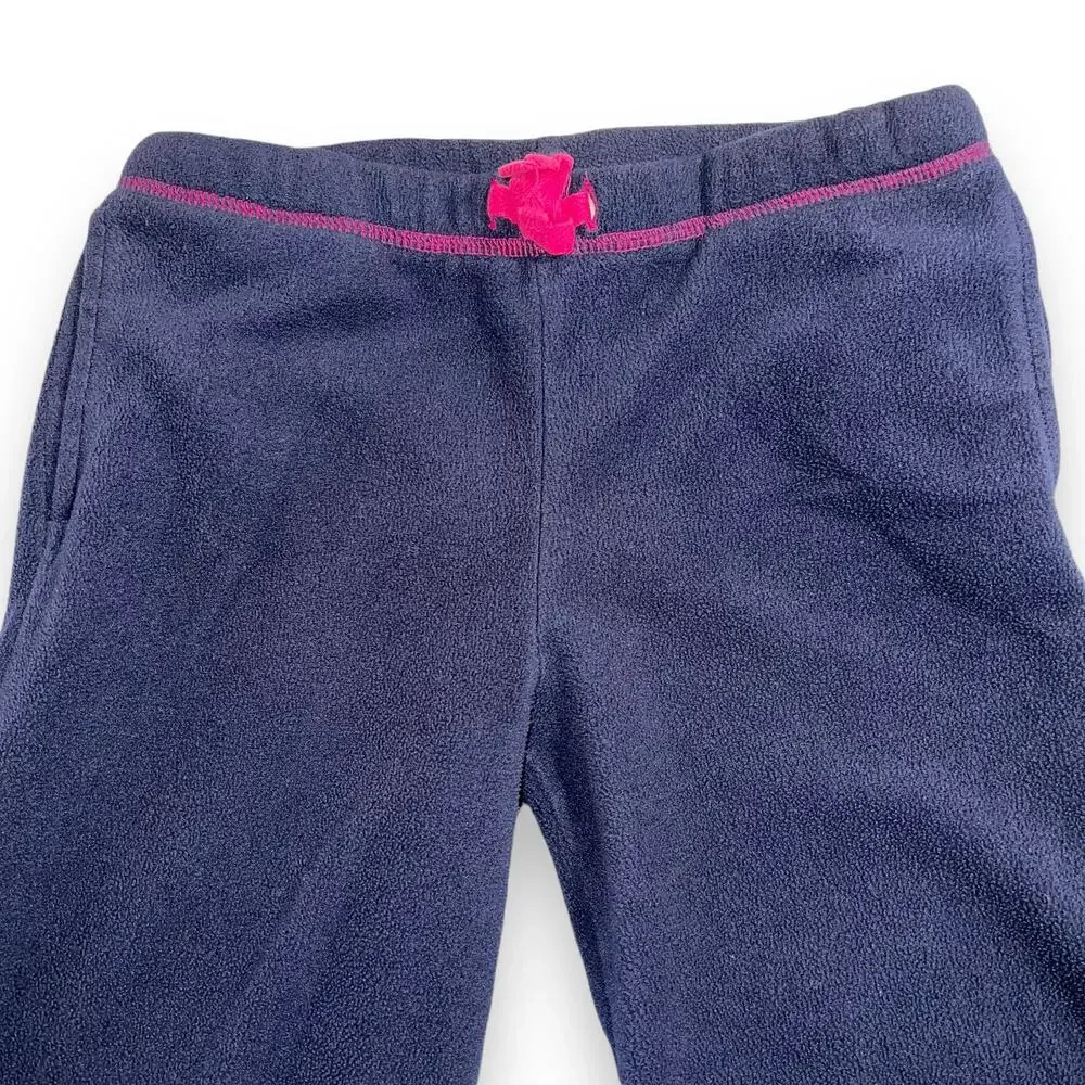 Danskin Now Girls Fleece Pants Casual Pajama Loungewear Navy Blue Medium 7 8